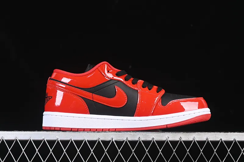 All categories Air Jordan Jordan series basketball shoes Air Jordan 1 Low Air Jordan 1 Low AJ1 Joe 1 patent leather black and red low-top cultural casual sneakers HV4089-006